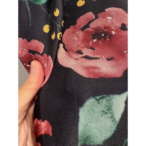 Mama Luma Girls Size 3 4 Black Floral Print Dress Bow Wedding Lacivert Party - Picture 8 of 11